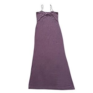 Skims Ribbed Slip Dress Size 2XL Purple Spaghetti Strap Maxi Length